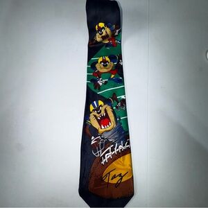 Vintage‎ Warner Brothers 1995 Looney Tunes Mania Taz Devil Football Tie